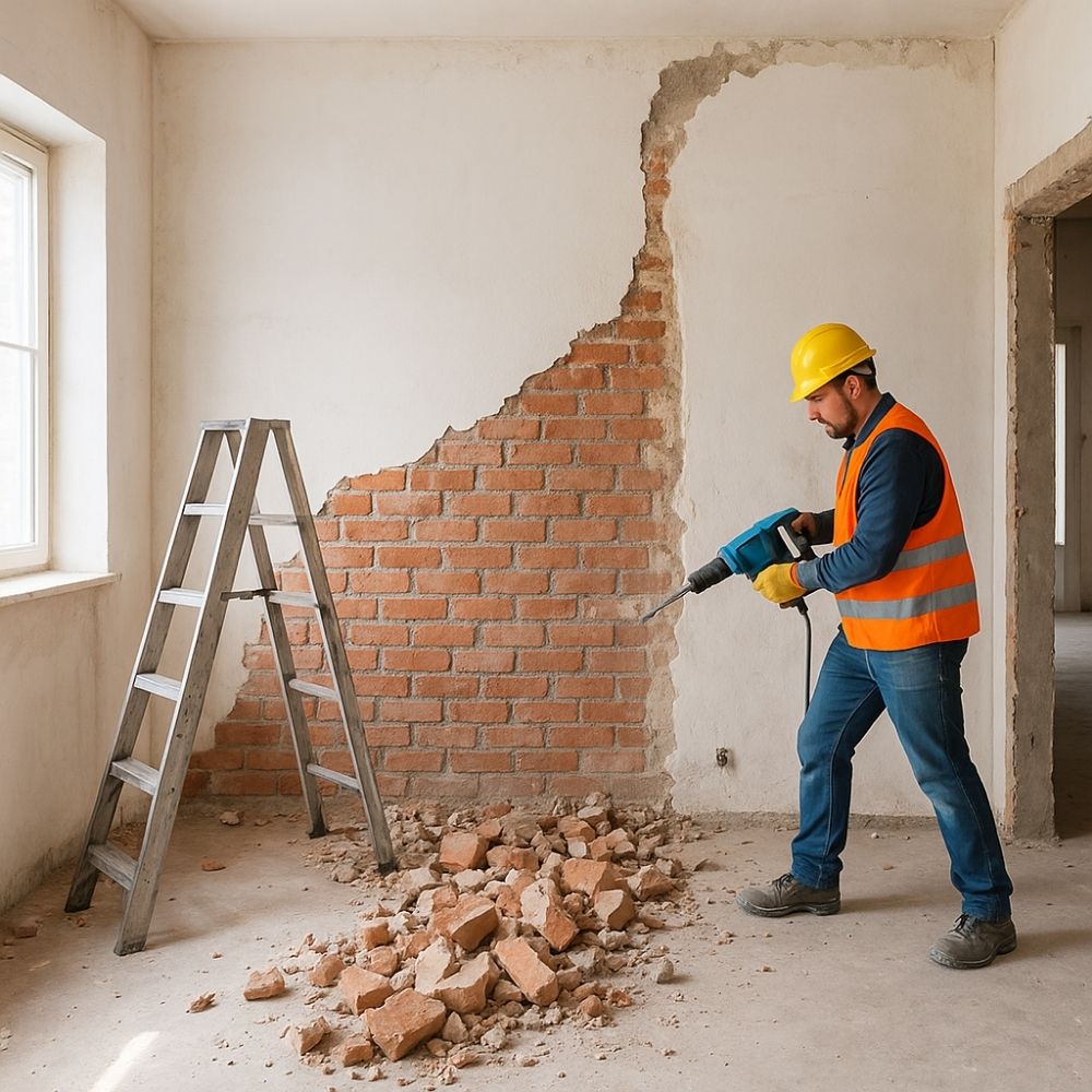 Open concept living and dining area with neutral tones and modern furniture