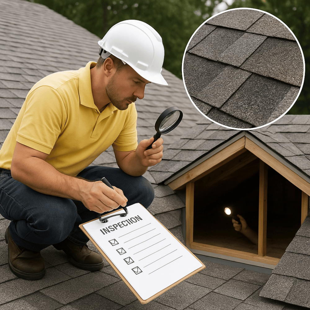home inspector performing roof and attic inspection in Greater Noida attic space