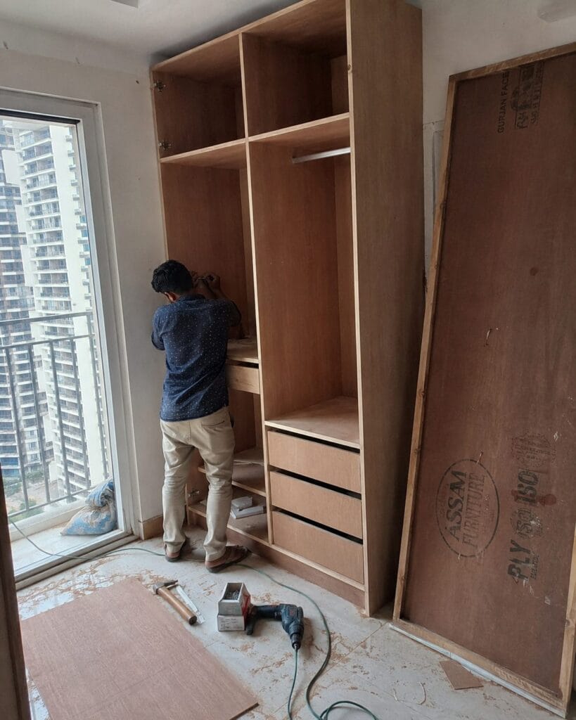 Apartment interior fit-out by Aarna Constructions in Greater Noida