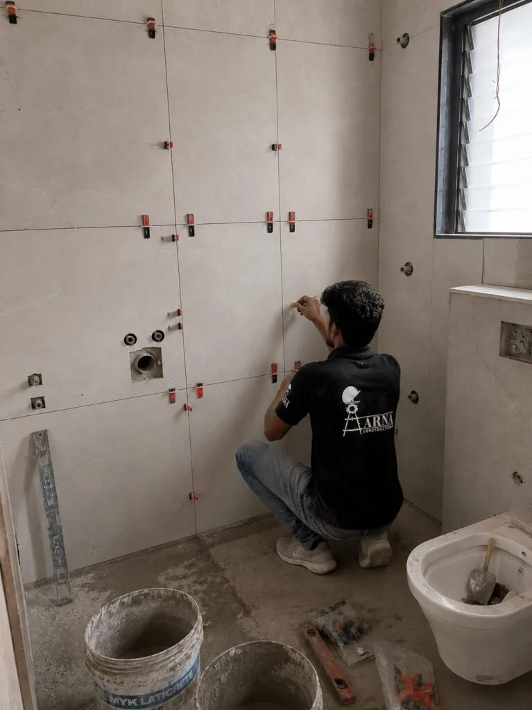 Apartment false ceiling work by Aarna Constructions in Greater Noida