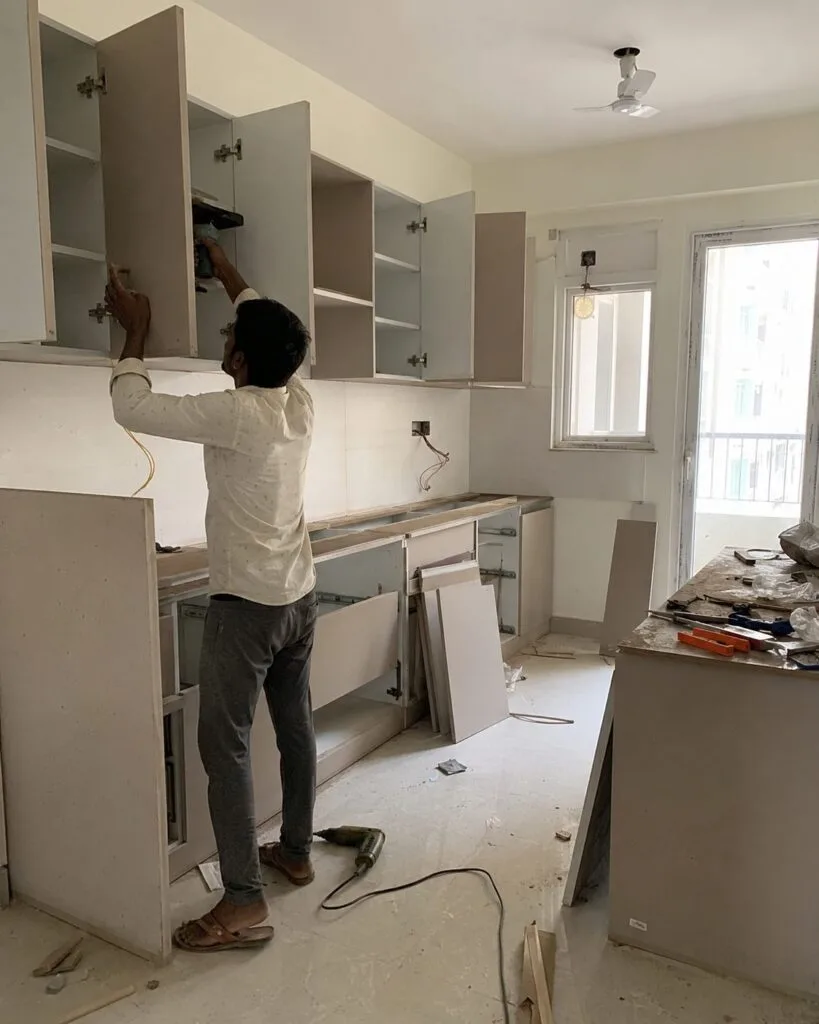 Flat interior execution by Aarna Constructions in Greater Noida