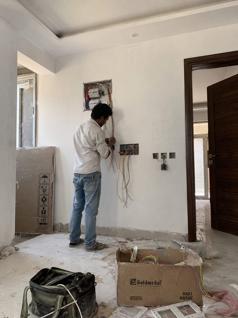 House staircase and railing work by Aarna Constructions in Greater Noida