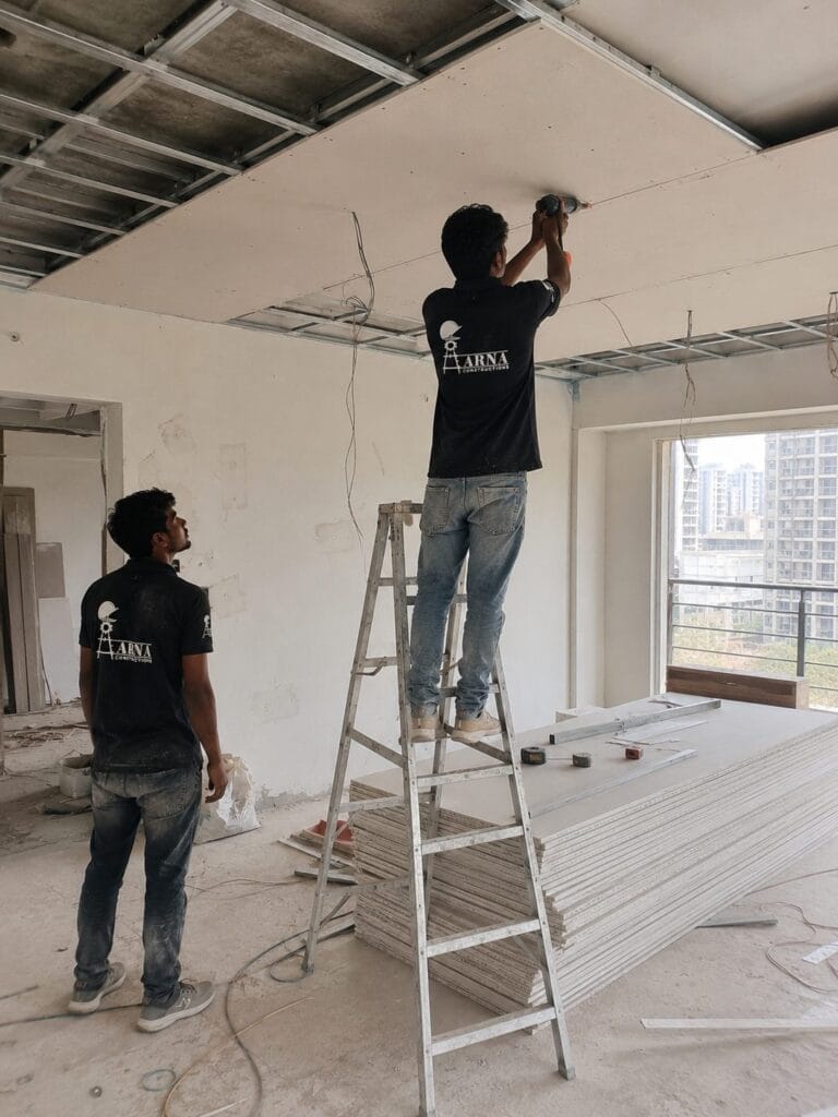 Office interior fit-out by Aarna Constructions team in Greater Noida