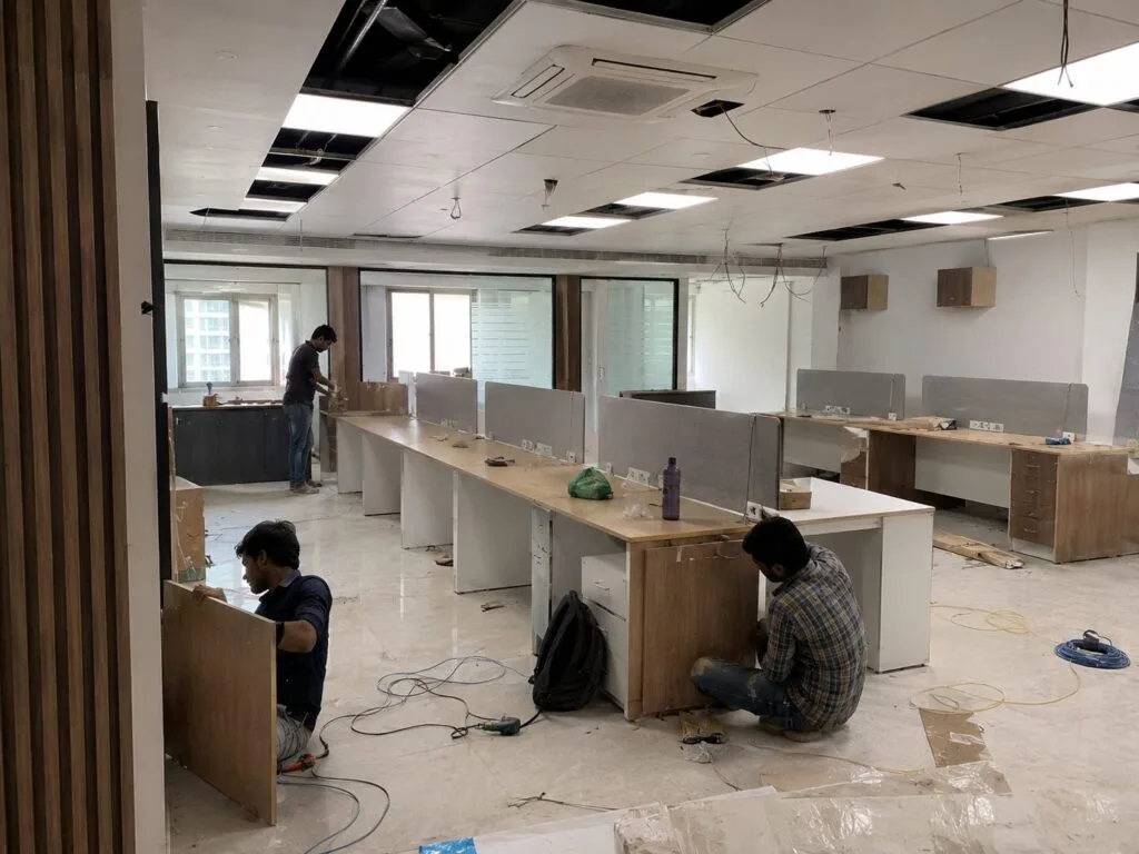 Office workstation fit-out by Aarna Constructions in Greater Noida