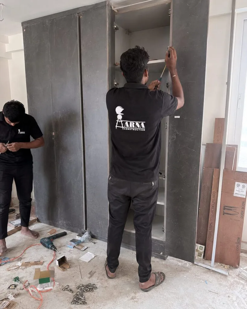 Office workstation installation by Aarna Constructions in Greater Noida