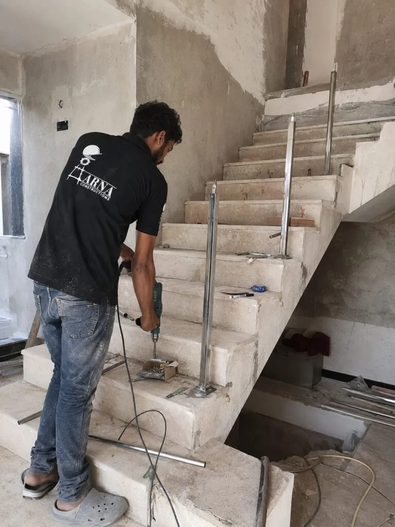 False ceiling installation by Aarna Constructions team in Greater Noida