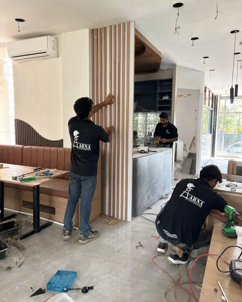 Retail showroom fit-out by Aarna Constructions team in Greater Noida